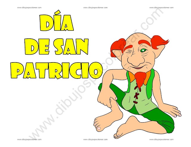 Día de San Patricio dibujo a color y para colorear